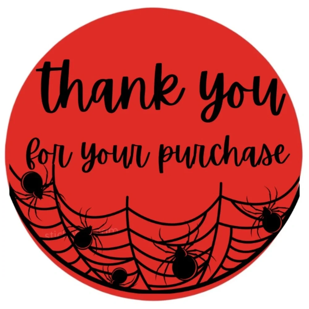 thank you for your purchase spiderweb - packaging stickers for halloween new